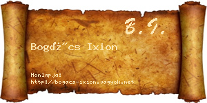 Bogács Ixion névjegykártya